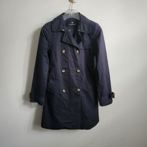 ZARA | GIRLS trench coat with belt navy sz 11 12 yrs